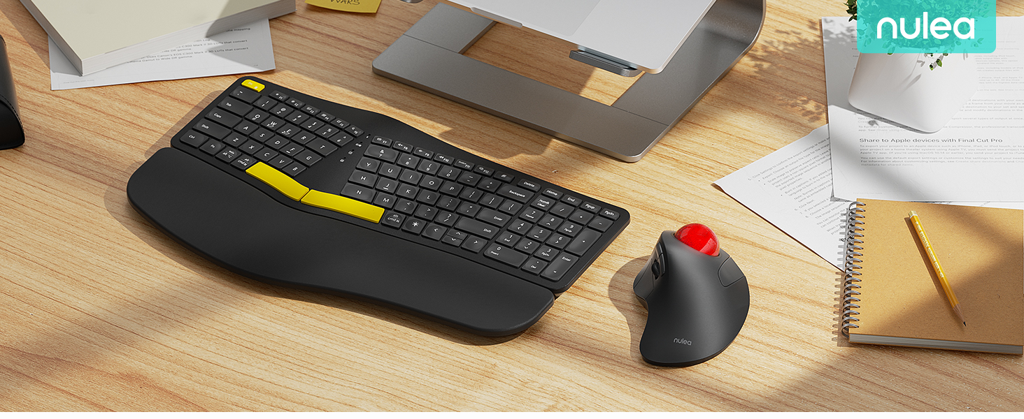 Amazon.com: Nulea Wireless Ergonomic Trackball Mouse, Rechargeable